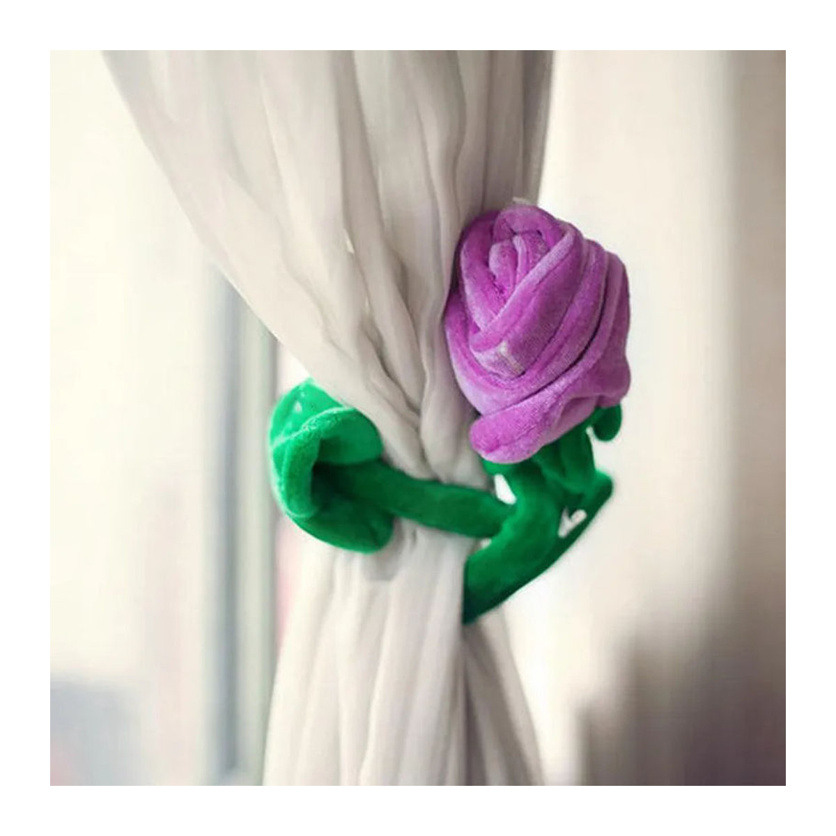 Kidsly Plüsch Spielzeug Rose Blume als kreative Vorhang Schnalle in Rosa, Höhe: 85 cm - Bild 2