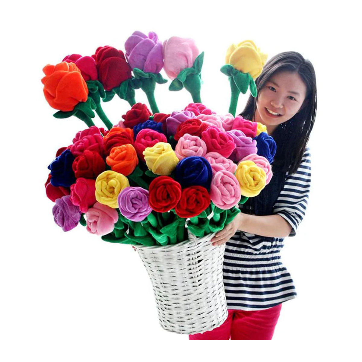 Kidsly Plüsch Spielzeug Rose Blume als kreative Vorhang Schnalle in Rosa, Höhe: 85 cm - Bild 3