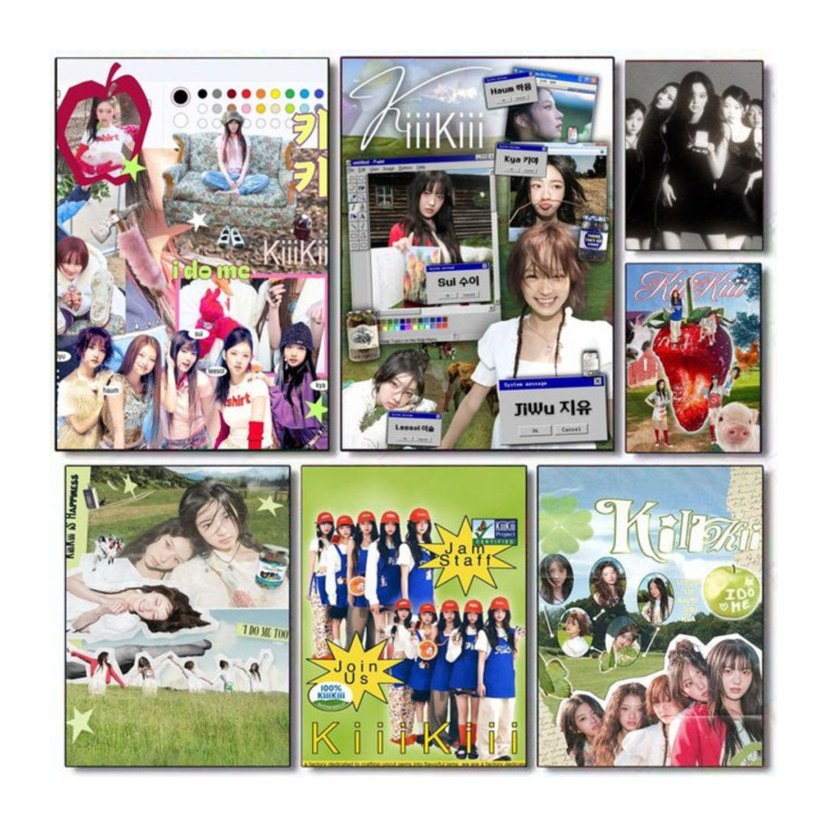 KiiKii Girls Group Poster aus PVC, selbstklebende Wandkunst für Kinder, mehrfarbig, rechteckig - Bild 1