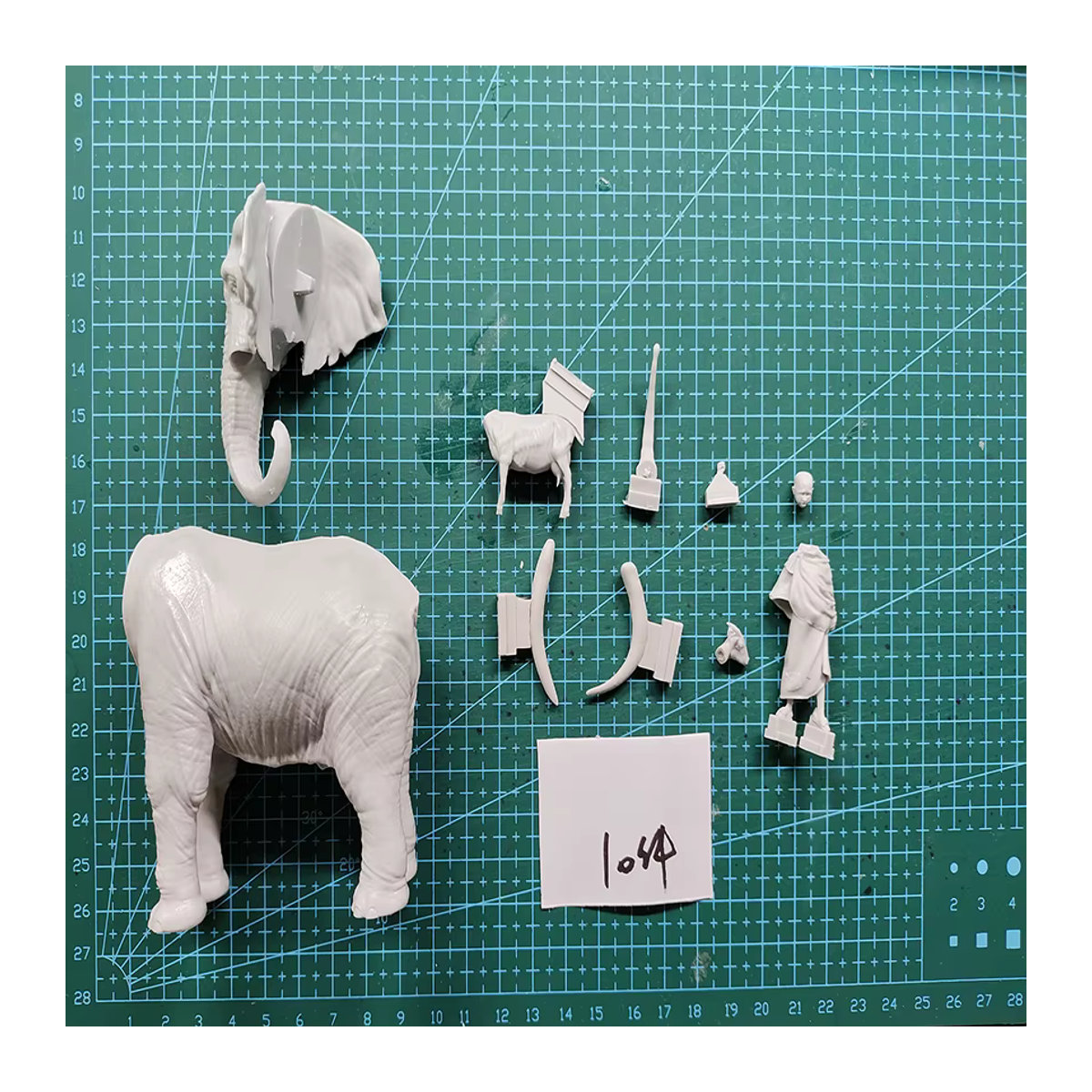KIMERA Miniatur Modell Kit Begegnung Masai und afrikanischer Elefant aus Kunstharz unbemalt - Bild 2