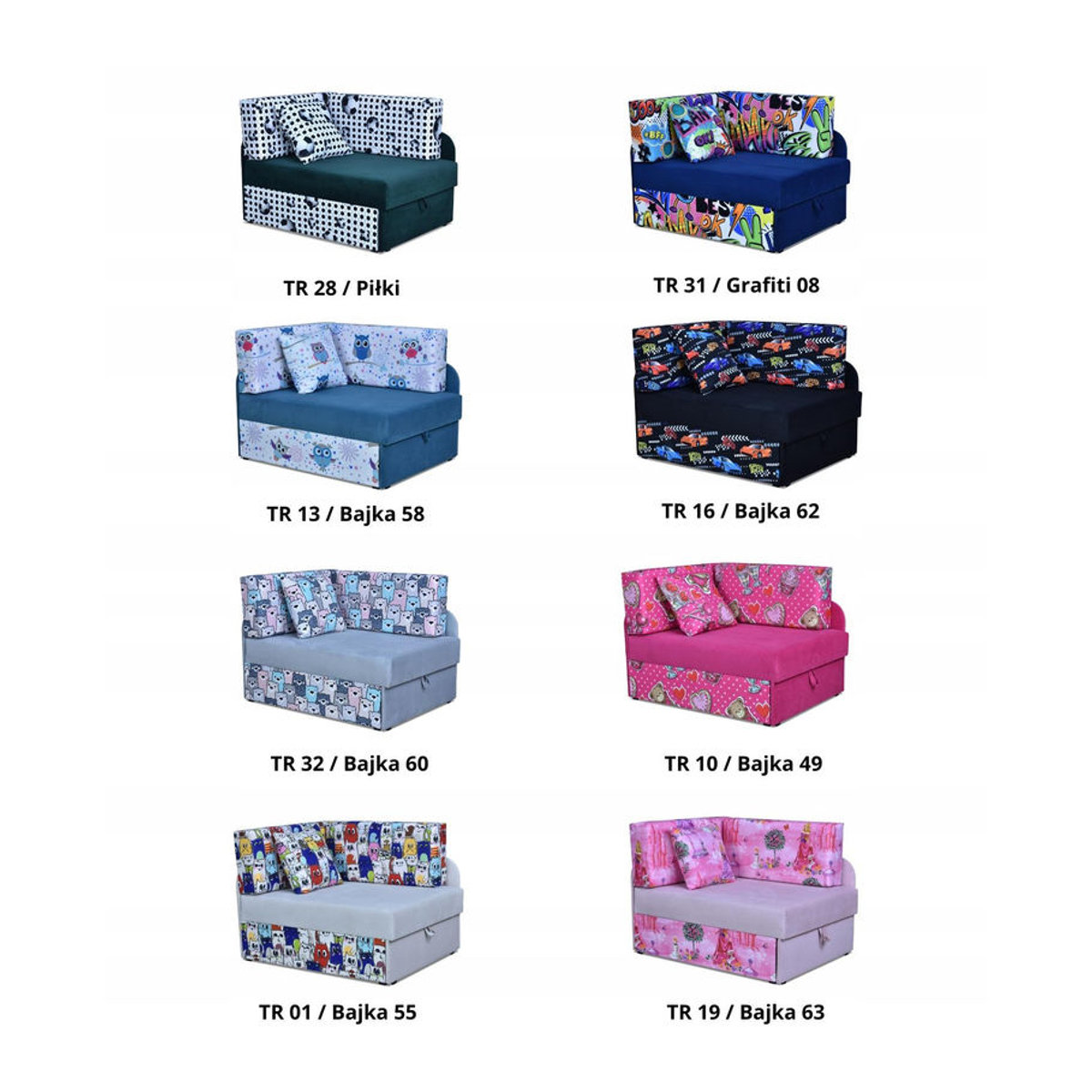 Kinderecksofa Bambino von Family Meble als ausziehbares Containerbett mit Kindermatratze Kubus in Weiß oder Rosa aus Massivholz und Stoff - Bild 4