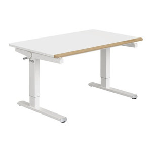 Kinderschreibtisch Paidi Teenio 120 in Eiche und Weiß, Modernes Design, B/T/H: 120 x 75 x 75 cm