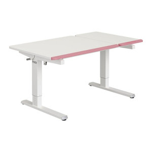 Kinderschreibtisch Paidi Teenio 130 in Weiß und Rosa aus Holz und Polypropylen B/T/H: 130 x 75 x 75 cm