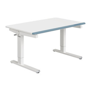 Kinderschreibtisch Paidi Teenio in Weiß und Blau aus Holz, B/T/H: 120 x 75 x 75 cm