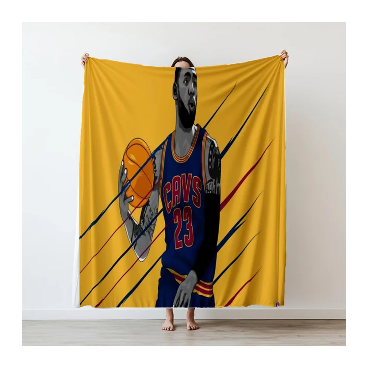KING LeBron James Basketballdecke Gelb weicher und gemütlicher Überwurf - Bild 1