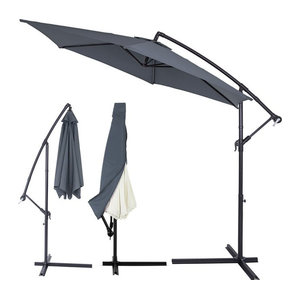 Kingsleeve Ampelschirm Anthrazit mit Aluminiumgestell und Polyester-Abdeckung Durchmesser: 300 cm