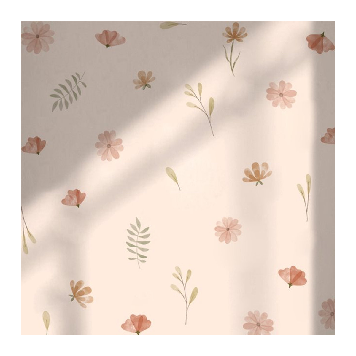Kingsmile Wandaufkleber im Boho-Stil mit floralem Aquarell-Design in Beige aus Kunststoff für Kinderzimmer und Wohnzimmer - Bild 1