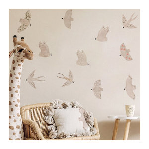 Kingsmile Wandaufkleber mit Cartoon Vögel Motiv, Mehrfarbig, Selbstklebender PVC Wandsticker für Kinderzimmer und Wohnkultur