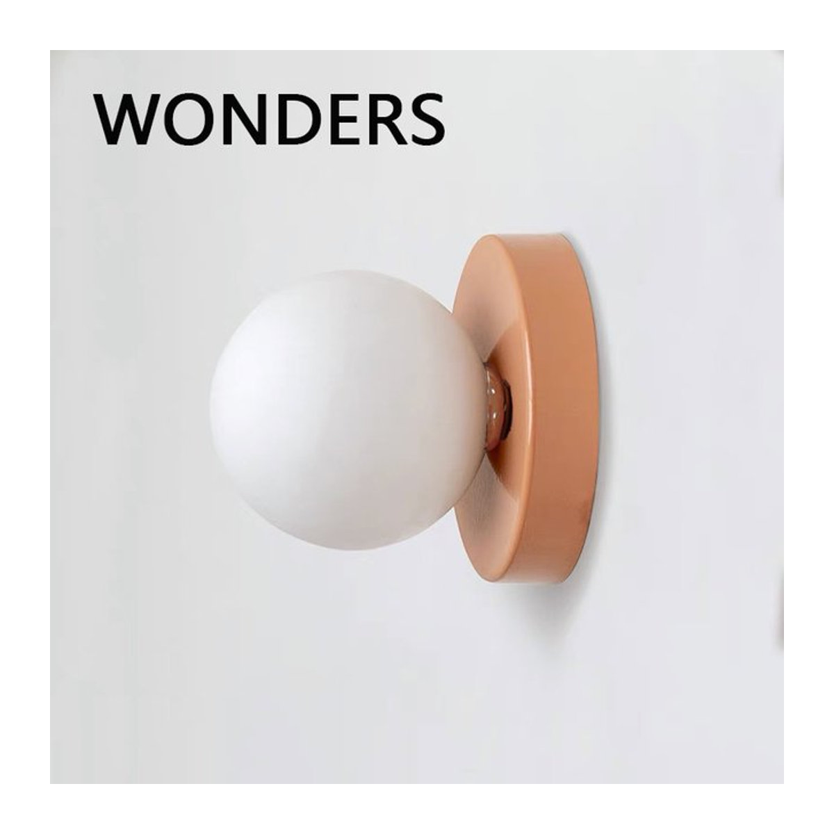 KINLAMS Macaron Soft Style Wandleuchte mit Kunststoff-Kugelschirm und Eisenbasis, Moderne Wandlampe mit E27-Fassung - Bild 1