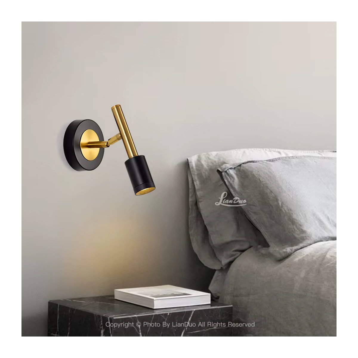 KINLAMS Retro Wandleuchte aus Metall mit LED COB Beleuchtung in Schwarz - Bild 3