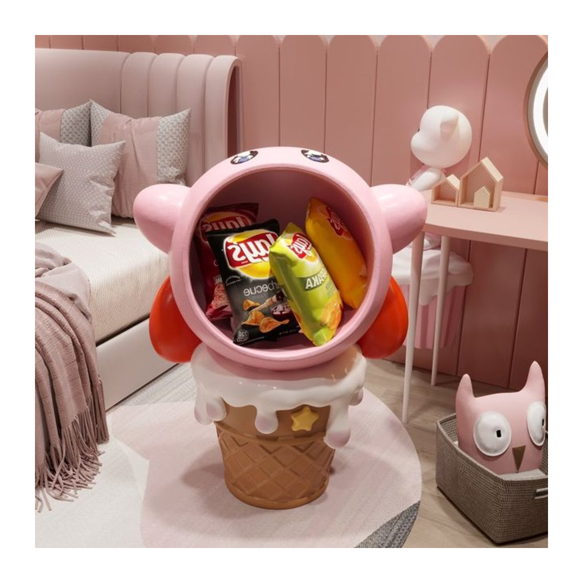 Kirby Eis Design Aufbewahrungsbox als Anime Desktop Ornament in Rosa aus Kunststoff - Bild 1