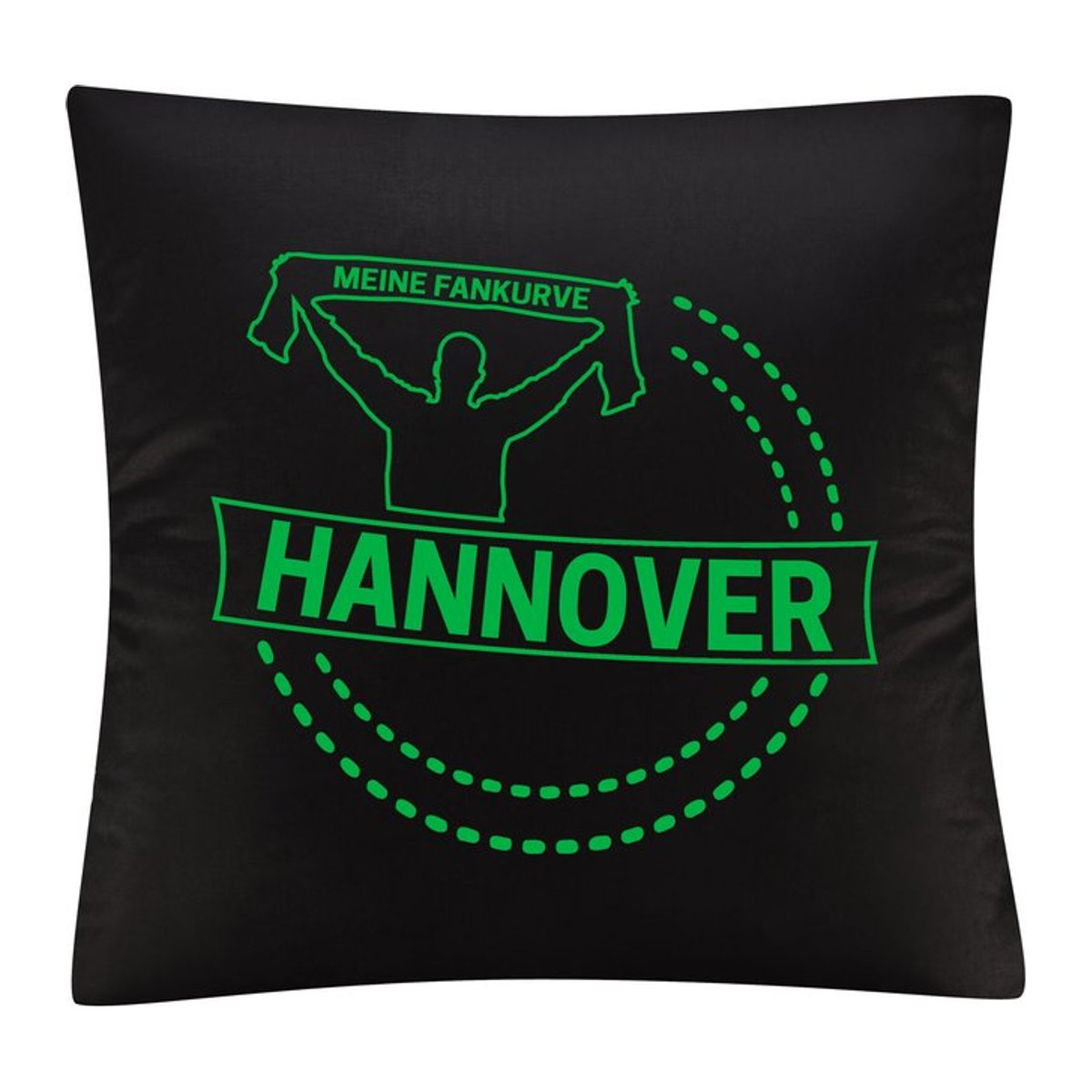 Kissenbezug Hannover Meine Fankurve von multifanshop in Grün und Schwarz - Bild 1