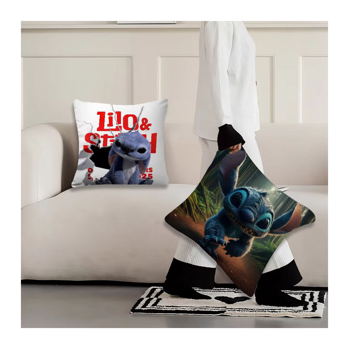 Kissenbezug mit Lilo & Stitch Motiv in Mehrfarbig für dein Sofa oder Wohnzimmer - Bild 3