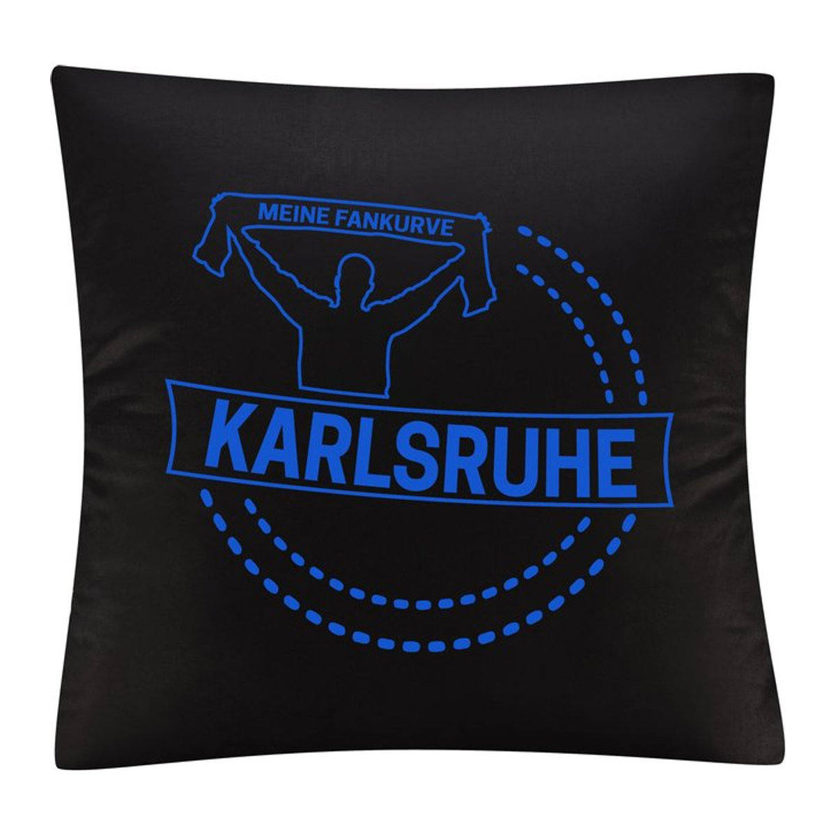 Kissenbezug multifanshop Karlsruhe Meine Fankurve in Blau und Schwarz - Bild 1