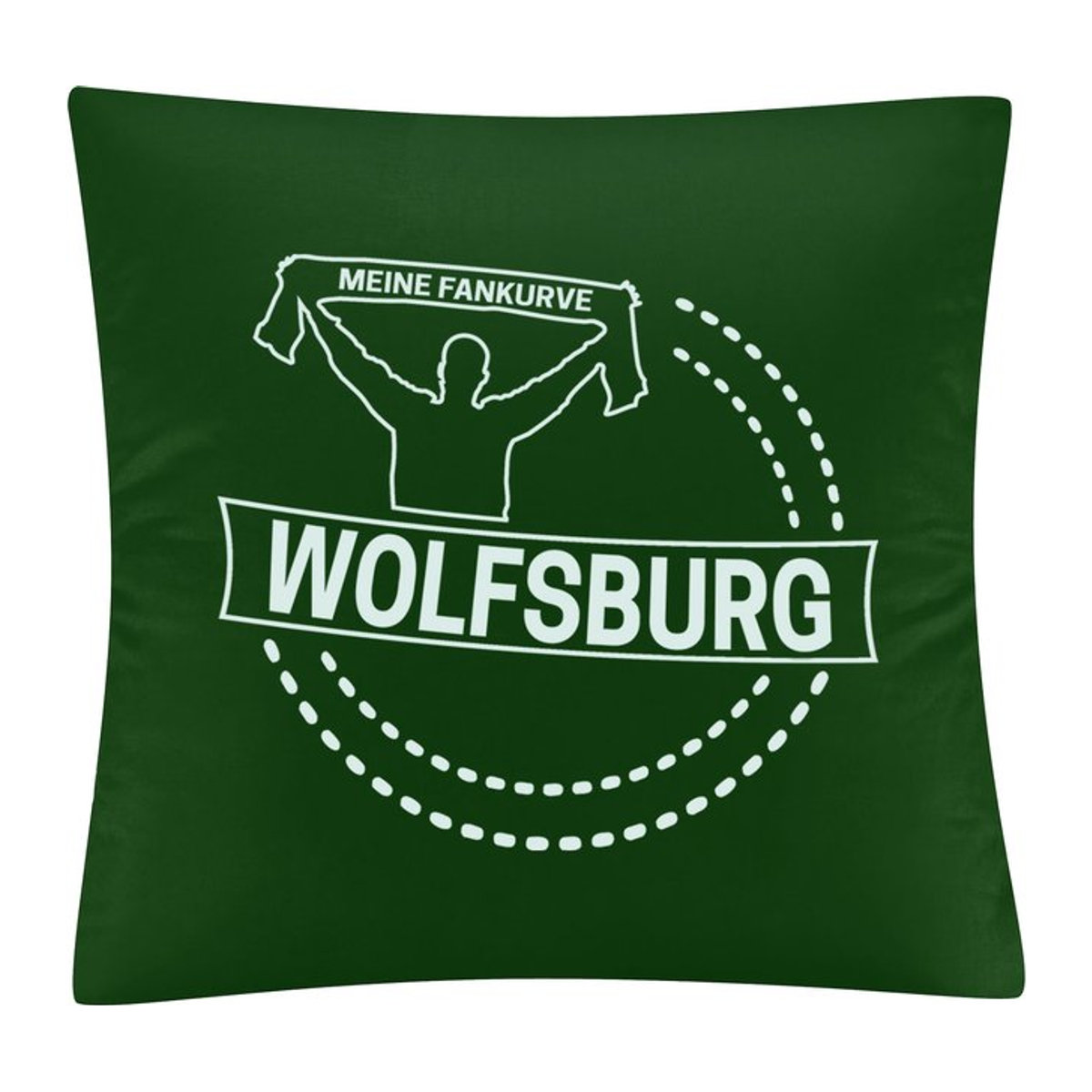 Kissenbezug multifanshop Wolfsburg Meine Fankurve in Weiß - Bild 1