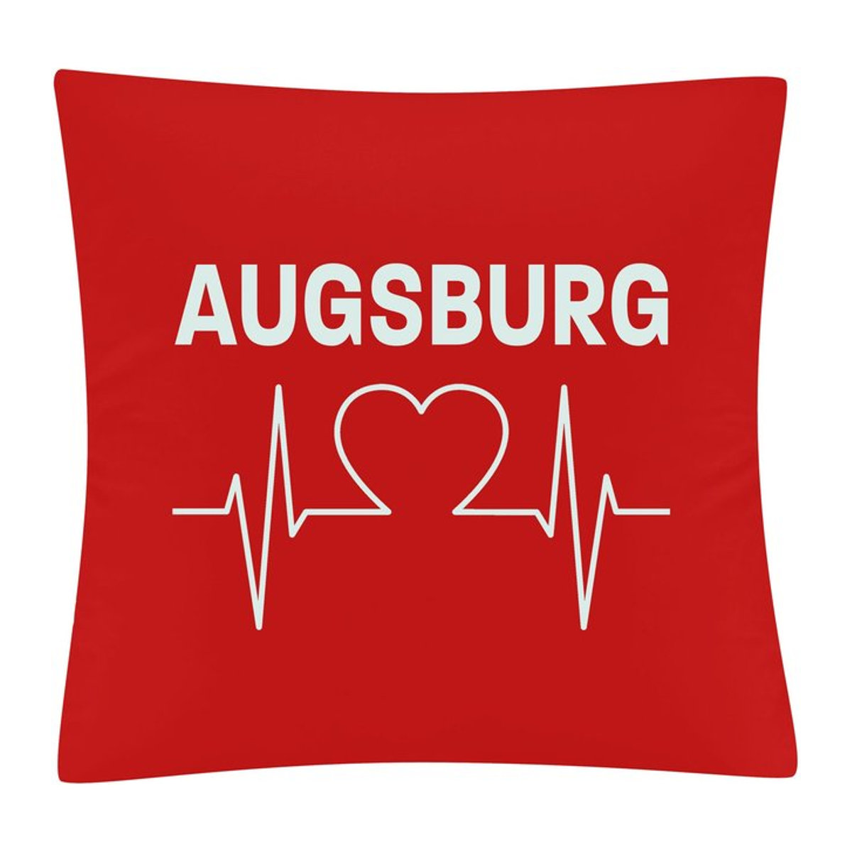 Kissenbezug von multifanshop mit Augsburg Herzschlag Druck in Weiß und Rot - Bild 1