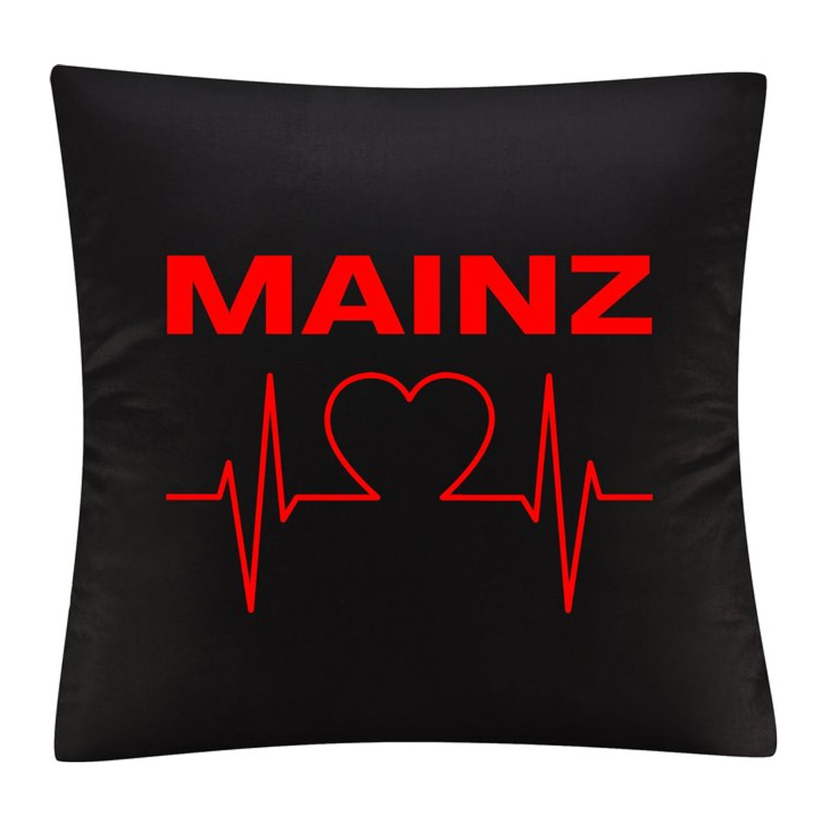 Kissenbezug von multifanshop mit Mainz Herzschlag Motiv in Rot - Bild 1