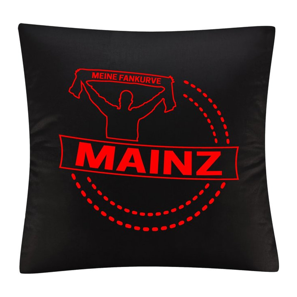 Kissenbezug von multifanshop mit Mainz Meine Fankurve Motiv in Rot und Schwarz - Bild 1