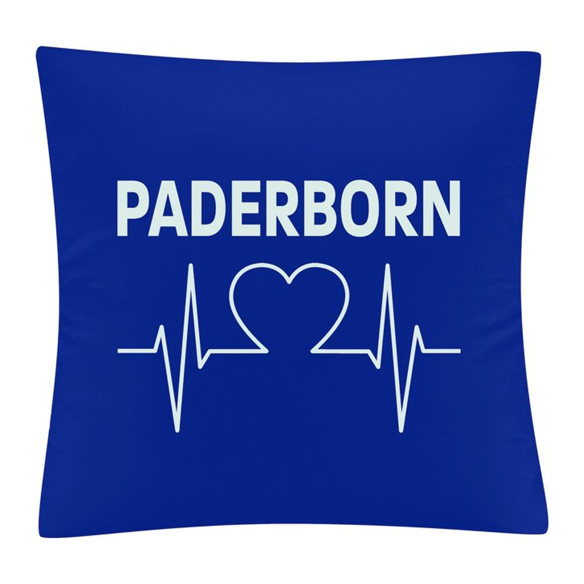Kissenbezug von multifanshop mit Paderborn Herzschlag Druck in Weiß - Bild 1