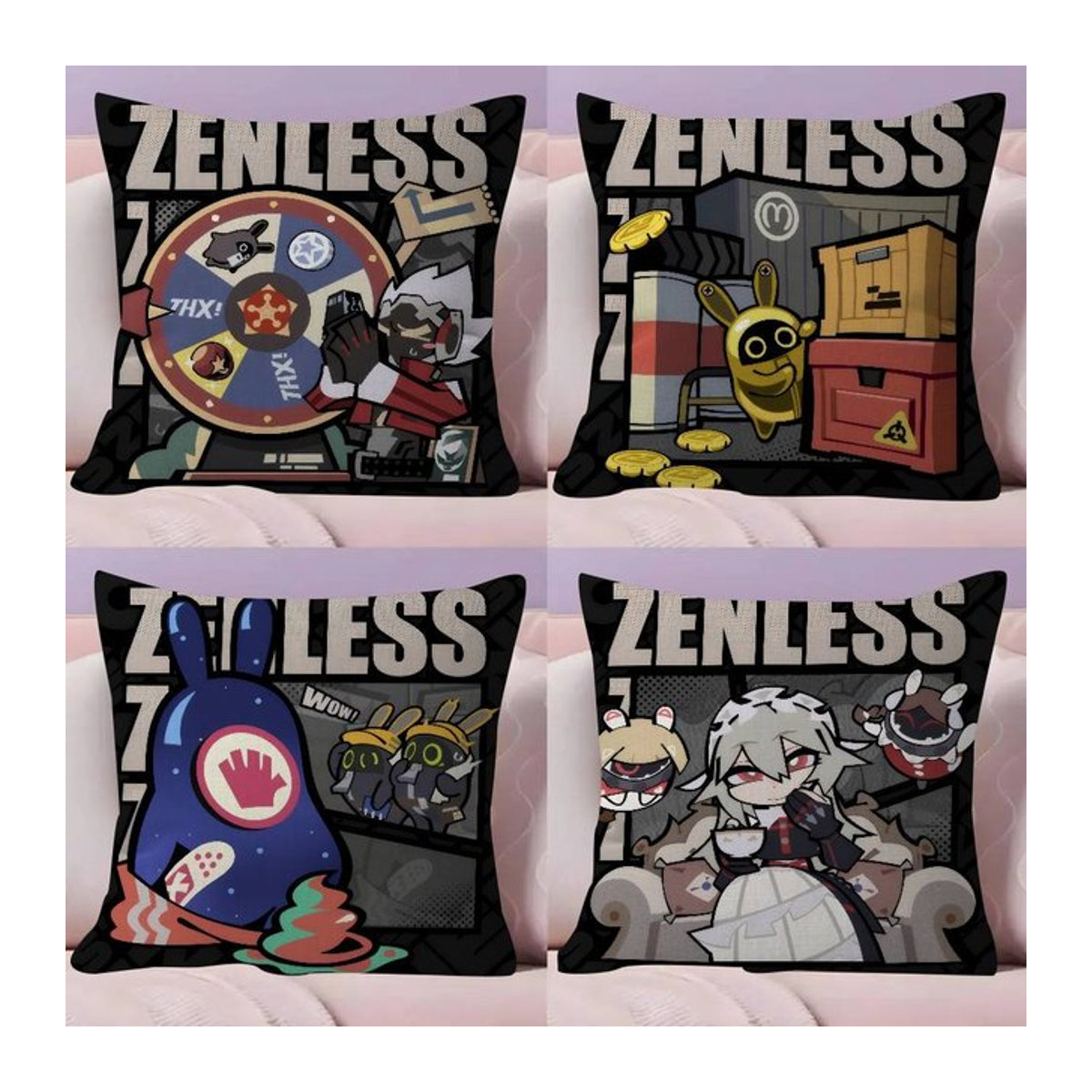Kissenbezug Zenless Zone Zero Happy Autumn Harvest Ahorn-Design in Schwarz - Bild 1