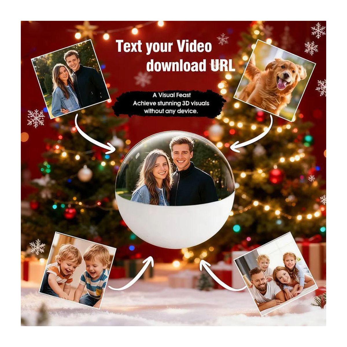 KITPIPI 3D-Kristallkugel-Videoplayer aus transparentem Glas als runde Audio-Video-Anzeige und elektronische Speicherkugel - Bild 2