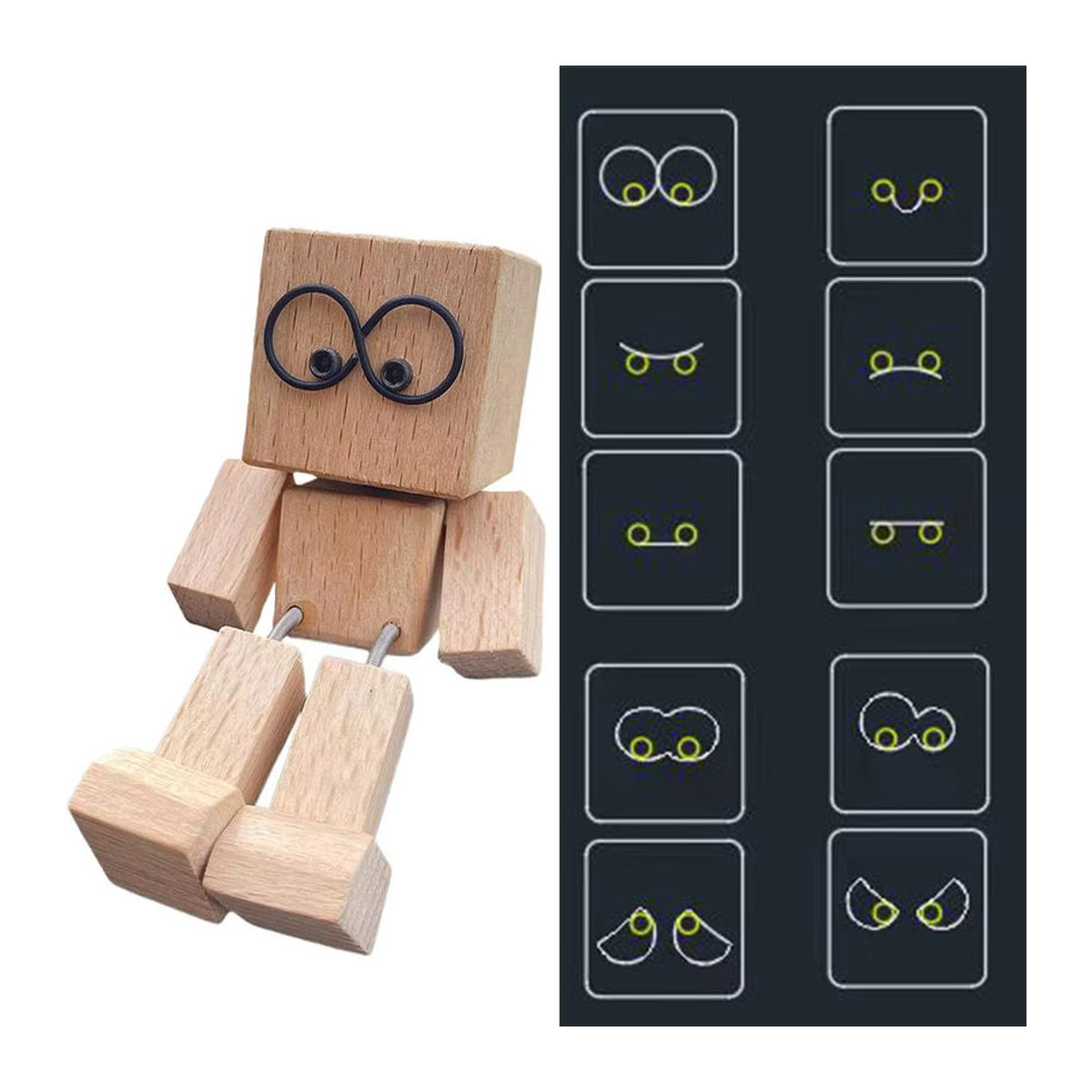 KITPIPI Mehrzweck-Holzfigur Mensch in Braun als minimalistische handgefertigte Statue mit Magnetfuß für Desktop und Armaturenbrett - Bild 4