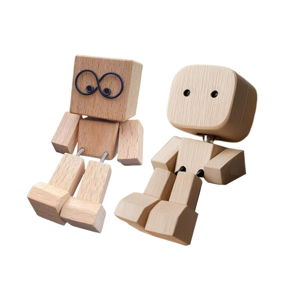 KITPIPI Mehrzweck-Holzfigur Mensch in Braun als minimalistische handgefertigte Statue mit Magnetfuß für Desktop und Armaturenbrett - Bild 5
