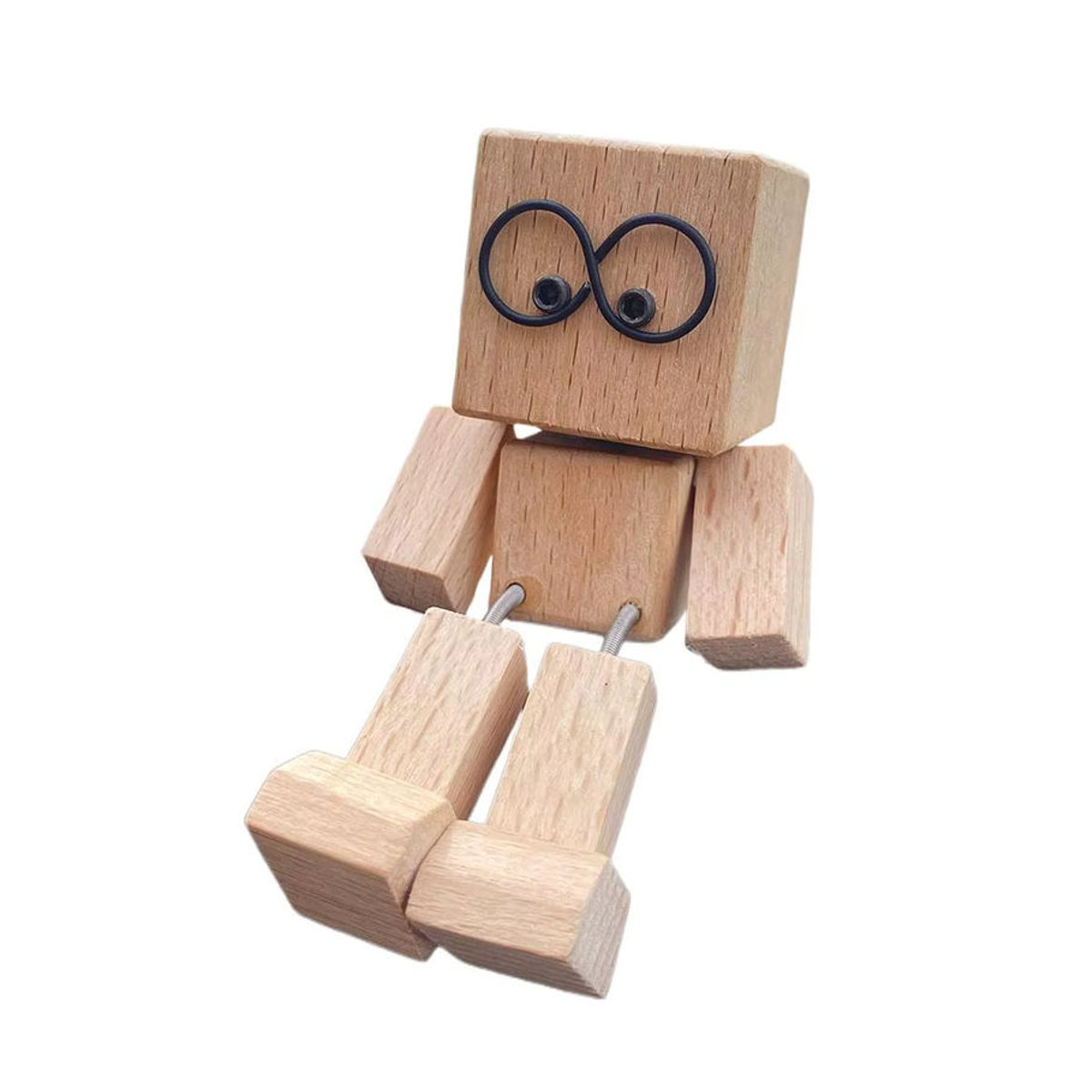KITPIPI Mehrzweck-Holzfigur Mensch in Braun als minimalistische handgefertigte Statue mit Magnetfuß für Desktop und Armaturenbrett - Bild 6