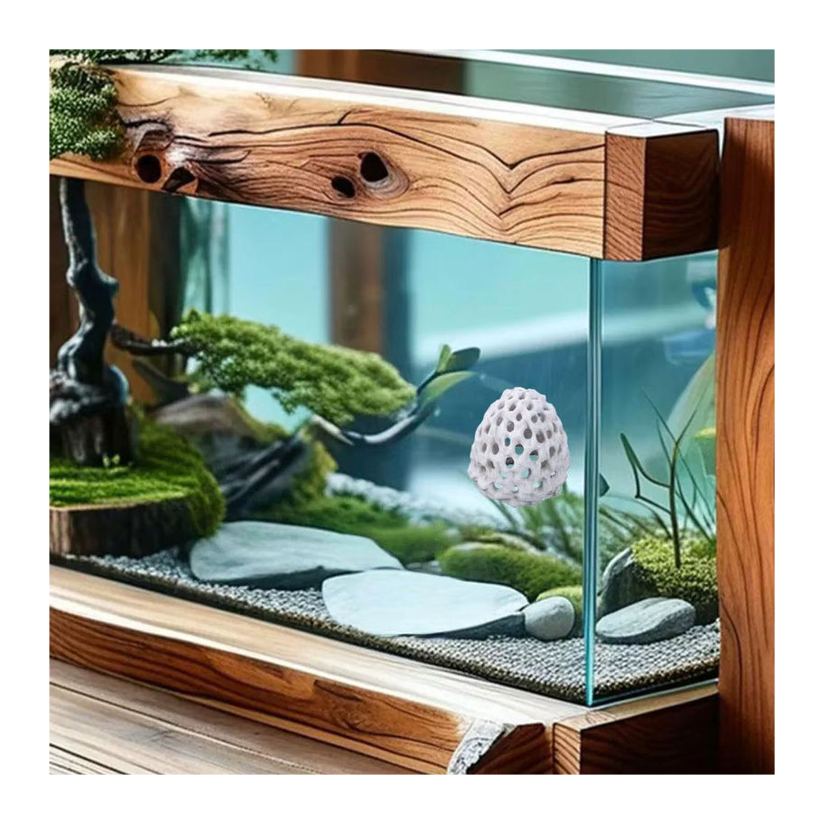 KITPIPI Poröse Korallen Stein Aquarium Dekoration Weiß, Versteck für Garnelen und Fische - Bild 5