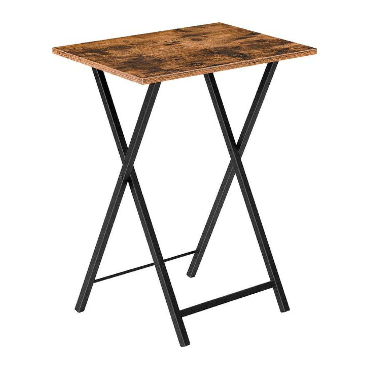 Klappbarer Beistelltisch im Industrial-Stil aus Holzwerkstoff und Metall, Braun, Rechteckig - Bild 1