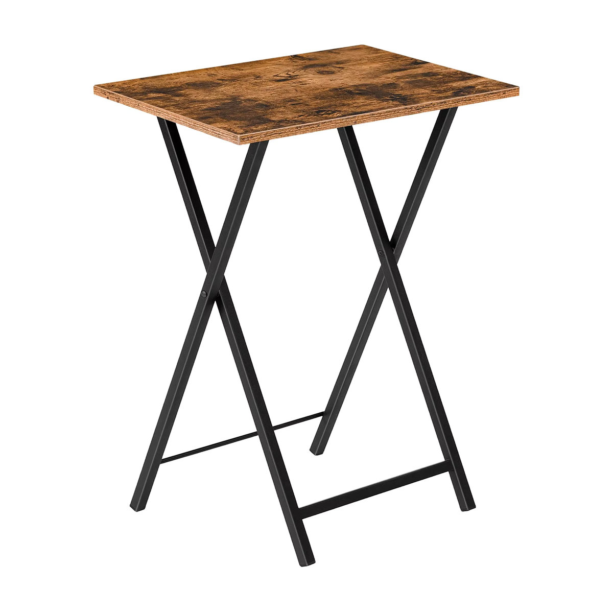 Klappbarer Beistelltisch im Industrial-Stil aus Holzwerkstoff und Metall, Braun, Rechteckig - Bild 7
