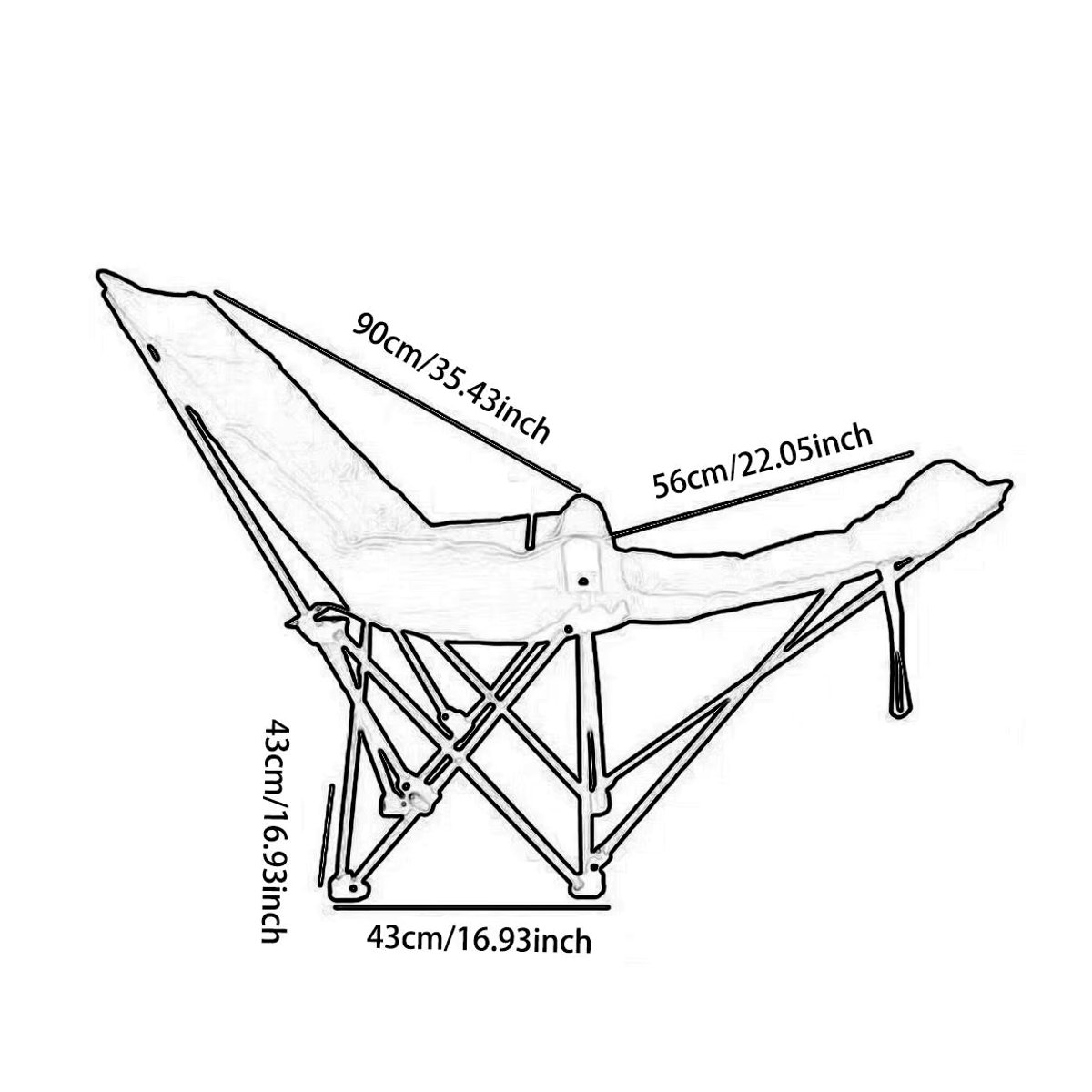 Klappbarer Campingstuhl mit Fußstütze und verstellbarer Rückenlehne in Schwarz für Outdoor und Garten - Bild 4