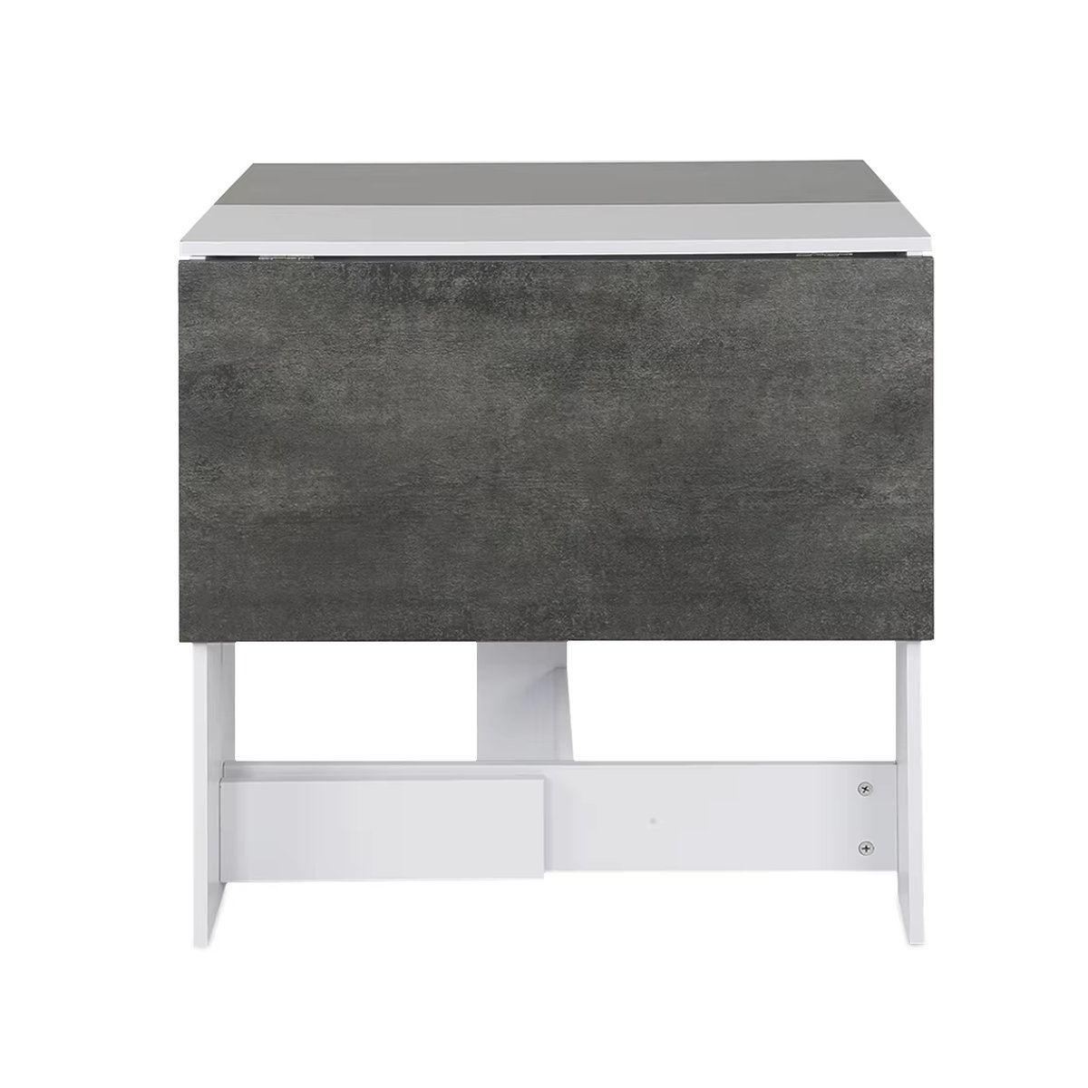 Klappbarer Esstisch in Weiß und Beton Optik für 4 bis 6 Personen, moderner rechteckiger Küchentisch und Wohnzimmertisch, B/T/H: 102,5 x 76 x 73 cm - Bild 6