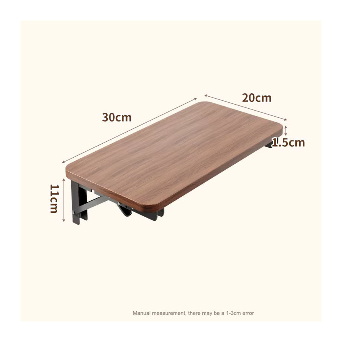 Klappbarer Nachttisch von BEISHI in modernem Design aus Holzwerkstoff, erhältlich in Gelb oder Nussbaum - Bild 3