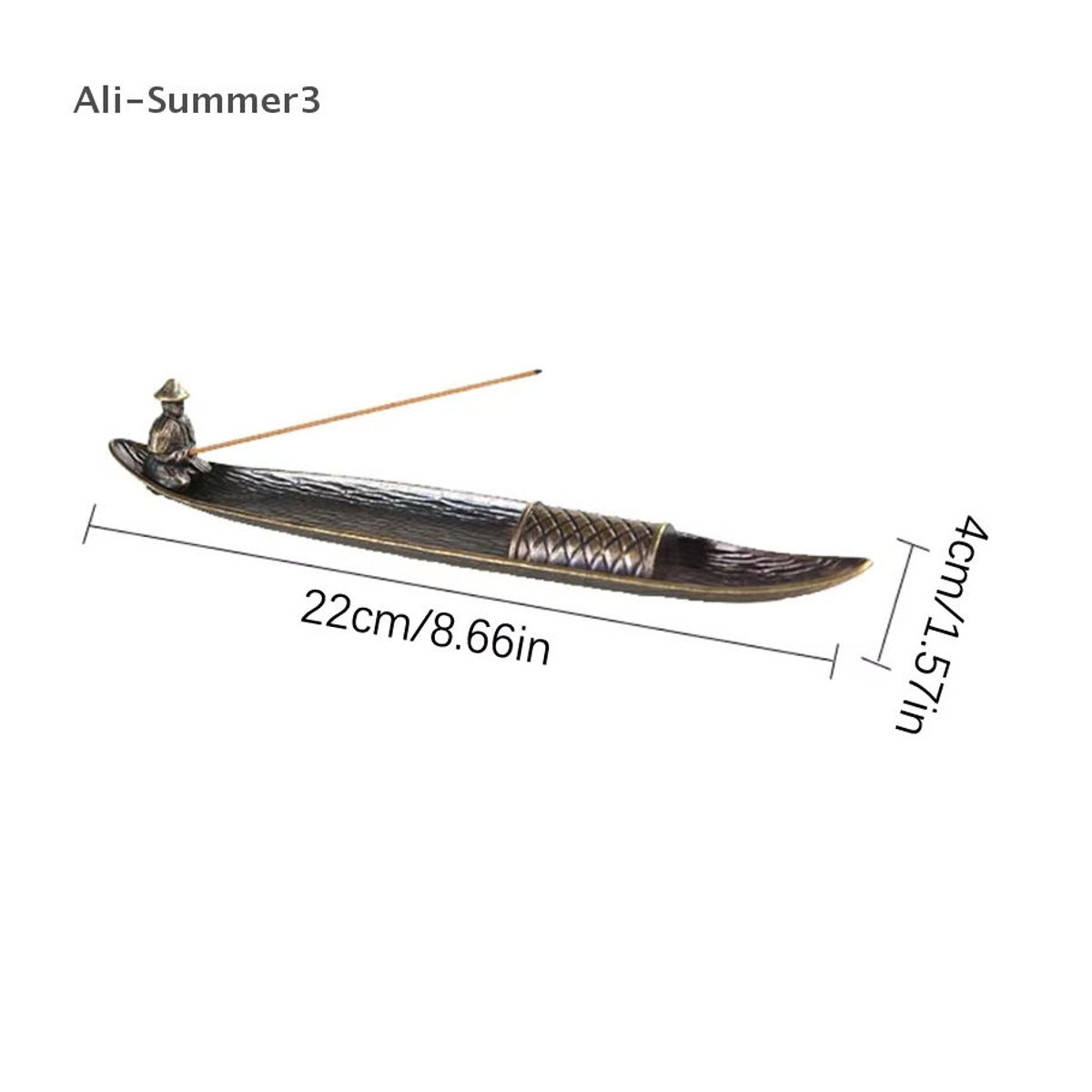 Klar Kontext Weihrauch Stick Halter aus Metall in Gold, geometrisches Räuchergefäß im orientalischen Design - Bild 6