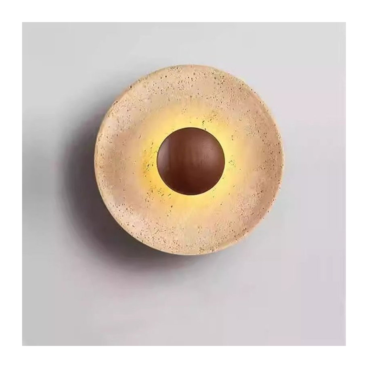 Klarstein Naturstein Wandleuchte aus Holz in Braun, 25 cm Durchmesser - Bild 1