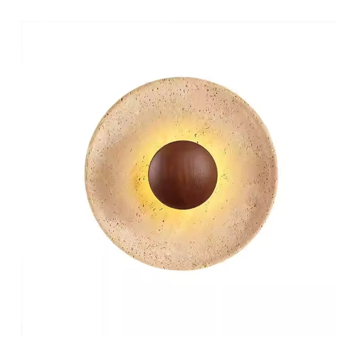 Klarstein Naturstein Wandleuchte aus Holz in Braun, 25 cm Durchmesser - Bild 7