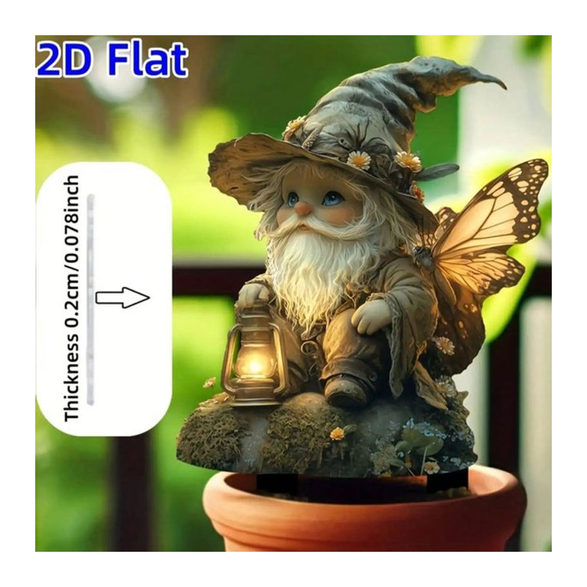 Klassische Elfenfigur mit Schmetterlingsflügeln in Mehrfarbig als Dekoration für Haus und Garten - Bild 1
