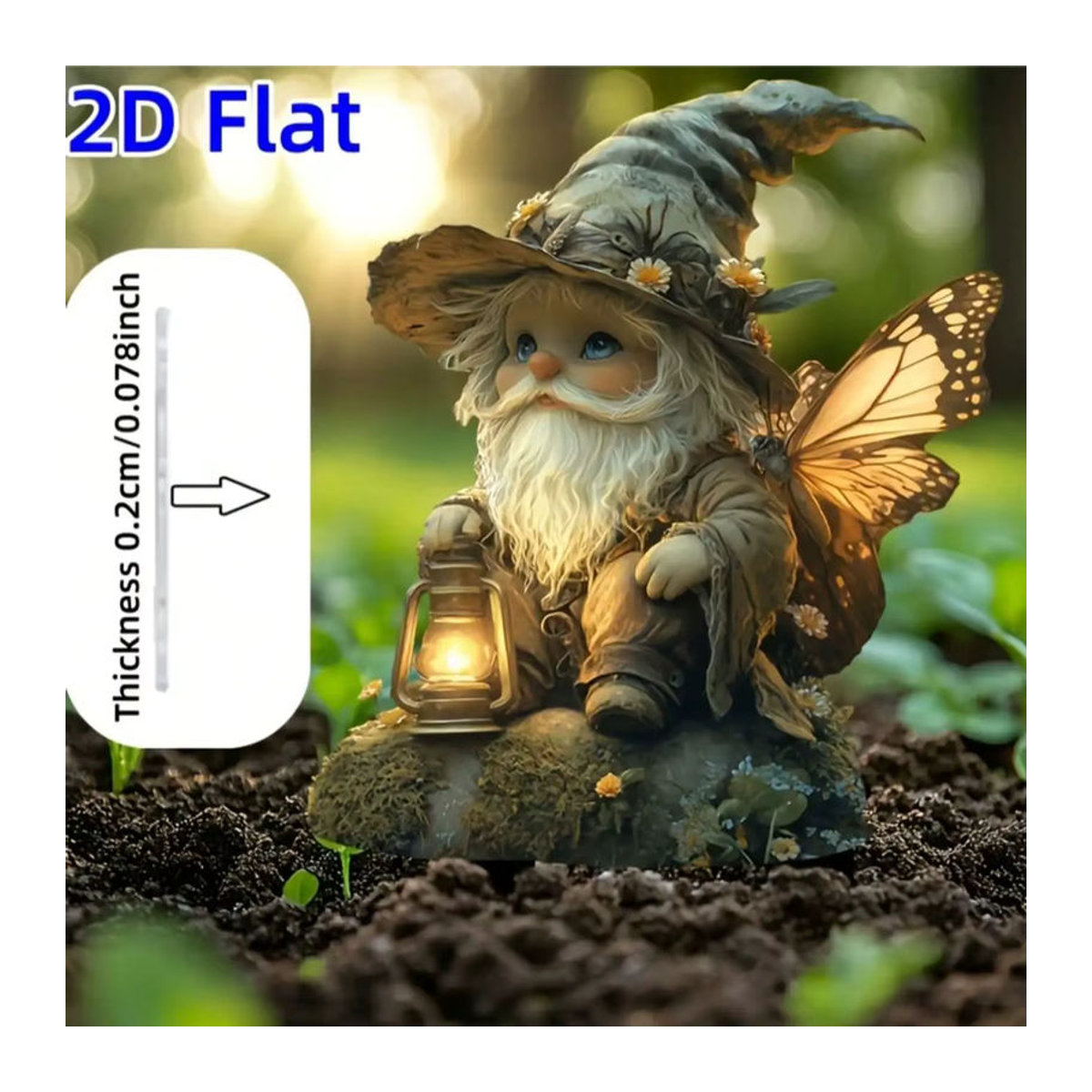 Klassische Elfenfigur mit Schmetterlingsflügeln in Mehrfarbig als Dekoration für Haus und Garten - Bild 2