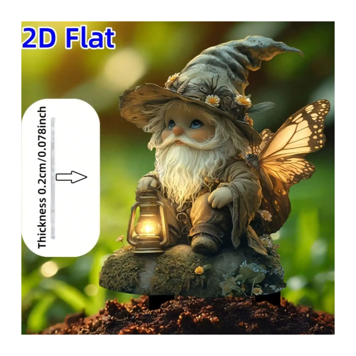 Klassische Elfenfigur mit Schmetterlingsflügeln in Mehrfarbig als Dekoration für Haus und Garten - Bild 3