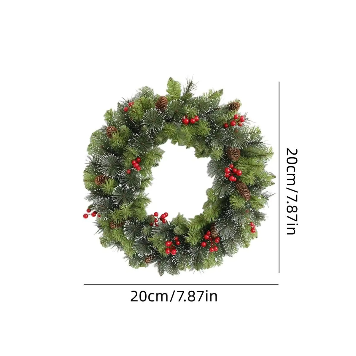Klassische grüne Weihnachts-Hängegirlande aus Kunststoff mit Blättern für Tür, Fenster und Kamin - Bild 5
