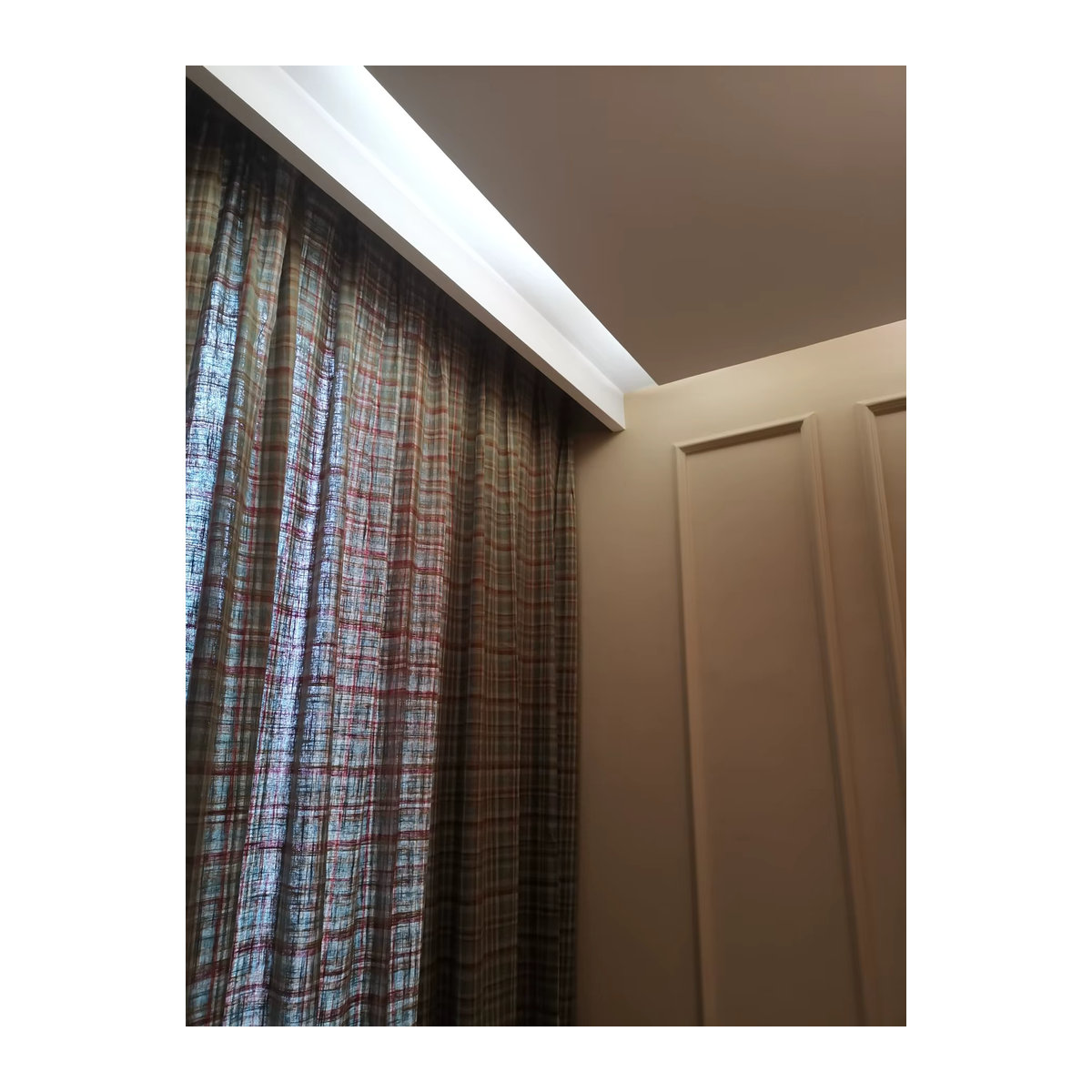 Klassische Landhaus Vorhänge aus 100% Baumwolle und Leinen mit britischem Gittermuster in Semi-Blackout für Wohnzimmer und Schlafzimmer - Bild 5