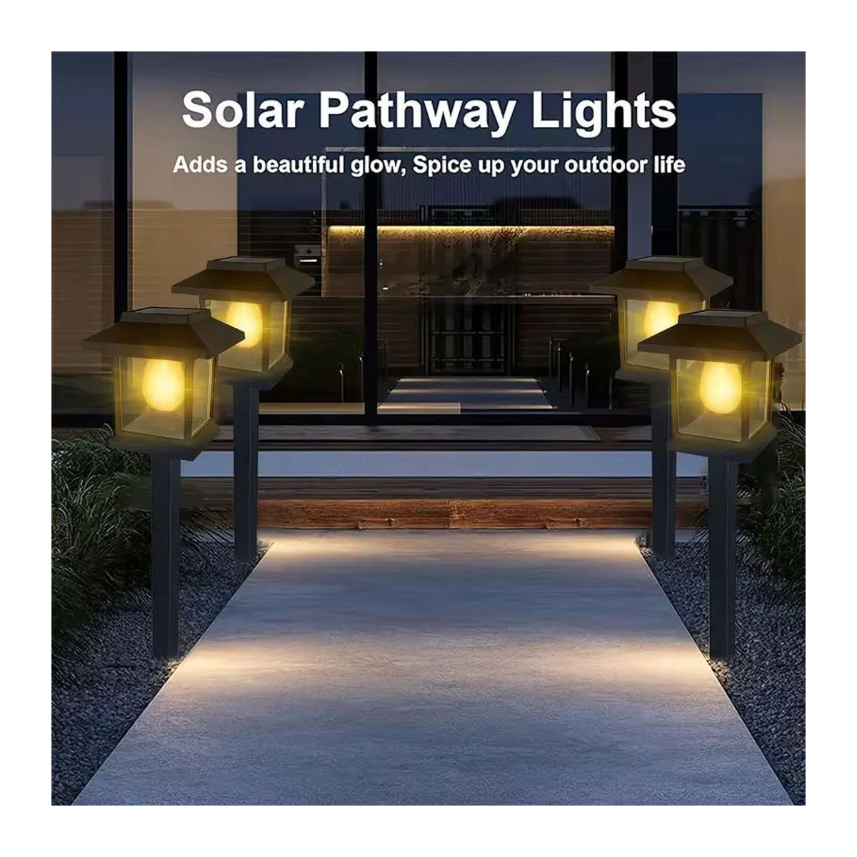 Klassische Solar-Wegeleuchten in Schwarz mit warmweißem Licht für deinen Garten - Bild 3