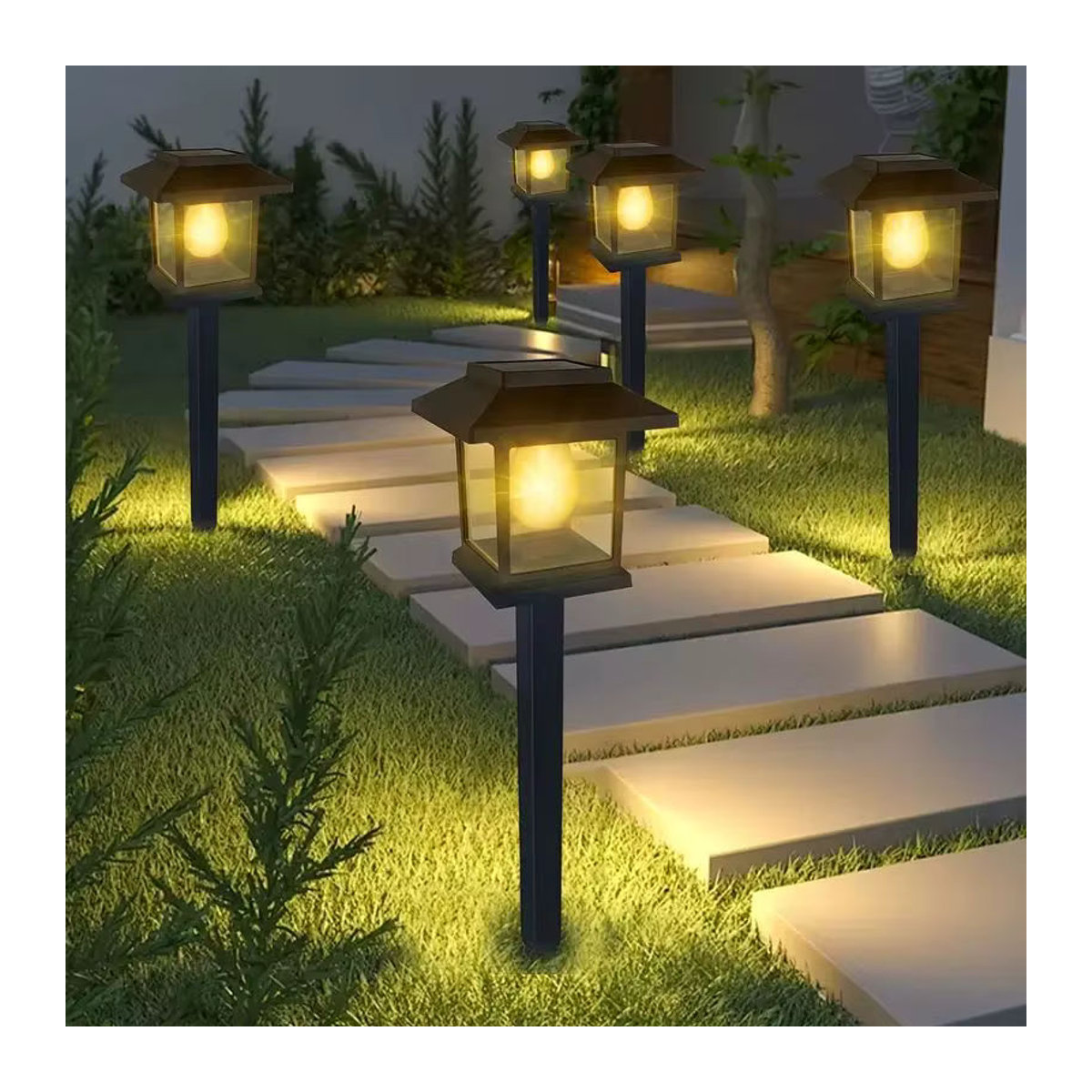 Klassische Solar-Wegeleuchten in Schwarz mit warmweißem Licht für deinen Garten - Bild 5