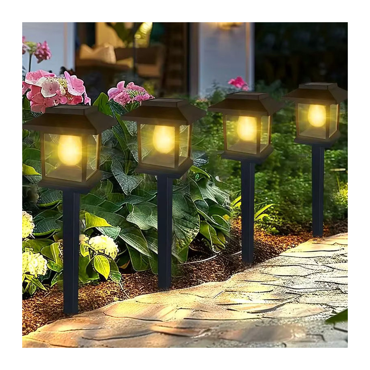 Klassische Solar-Wegeleuchten in Schwarz mit warmweißem Licht für deinen Garten - Bild 6