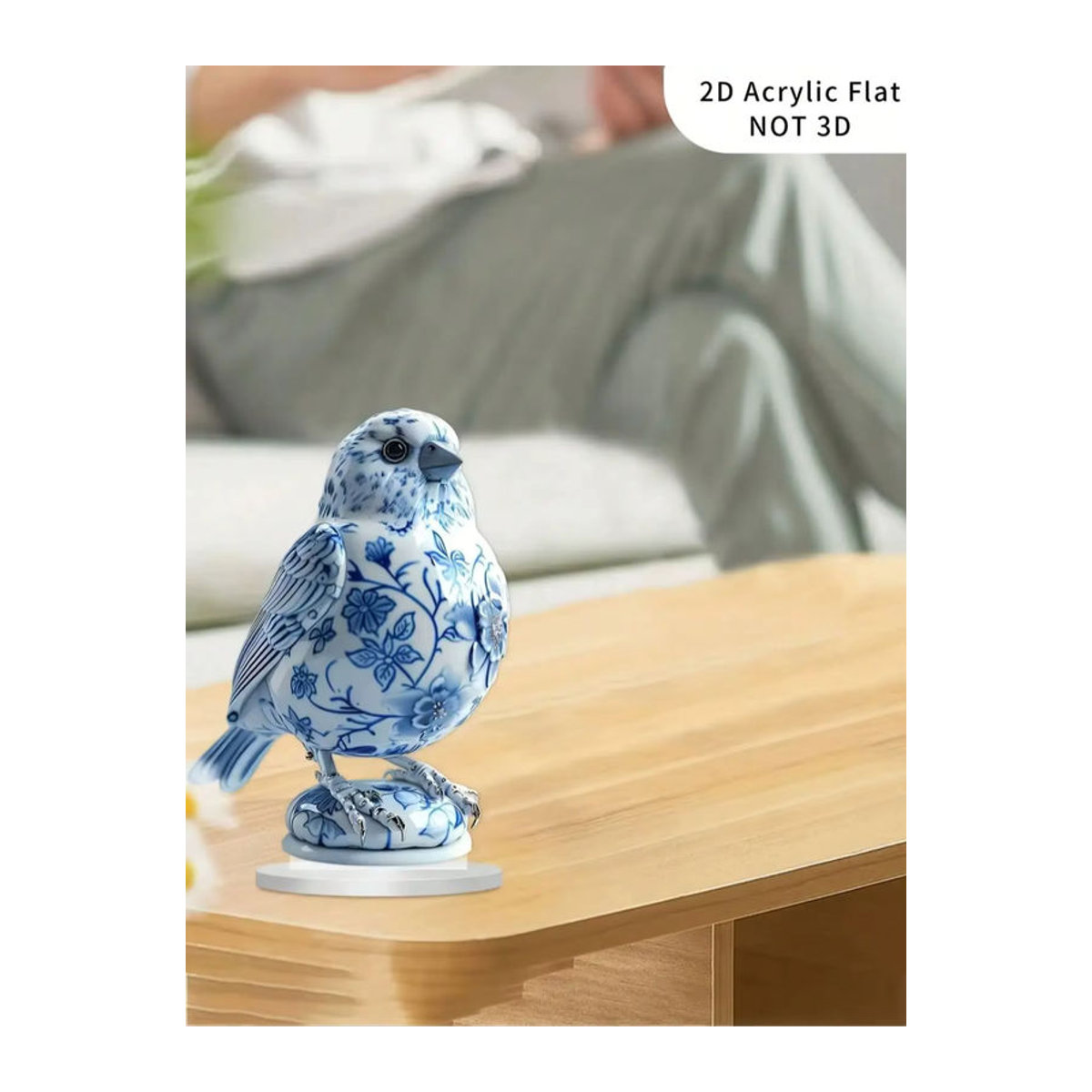 Klassische Vogel-Dekoration aus Porzellan in Blau und Weiß mit floralem Design - Bild 3