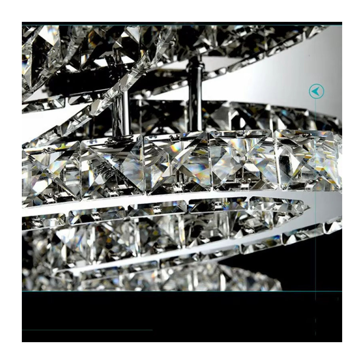 Klassischer LED-Kristall-Kronleuchter aus Metall in Chrom - Bild 5
