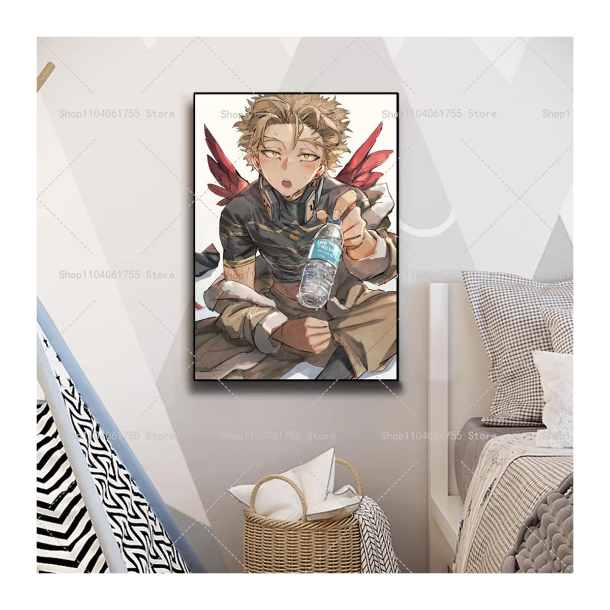 Klassisches Anime Poster Mein Held Akademie Falken als selbstklebender wasserfester Wandaufkleber für dein Zimmer in Mehrfarbig - Bild 6