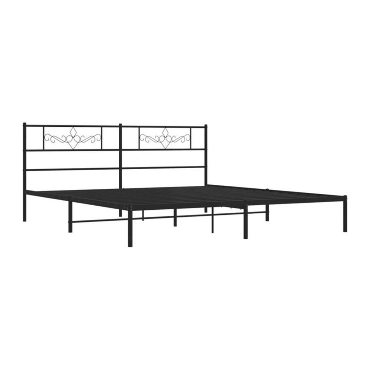 Klassisches Metallbett mit Kopfteil von Vidaxl in Schwarz, B/T: 180 x 200 cm - Bild 1