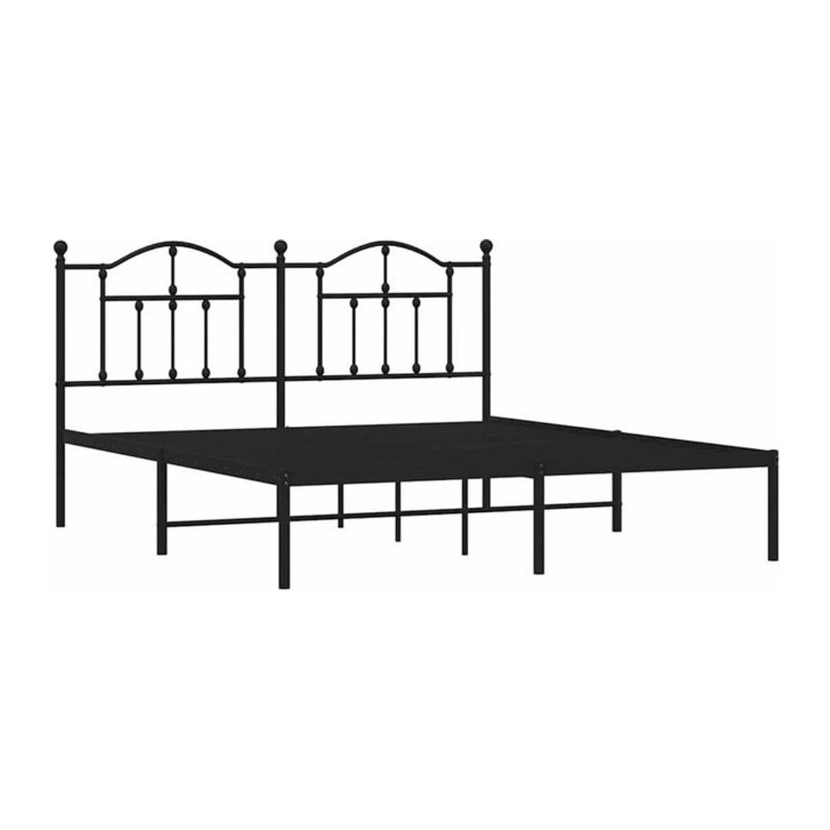 Klassisches Metallbett mit Kopfteil von vidaxl in Schwarz, B/T/H: 160 x 200 cm - Bild 1